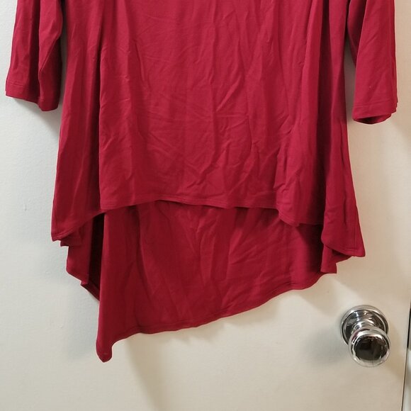 Jules & Leopold boat neck 3/4 sleeve side shirring top - Picture 5 of 10